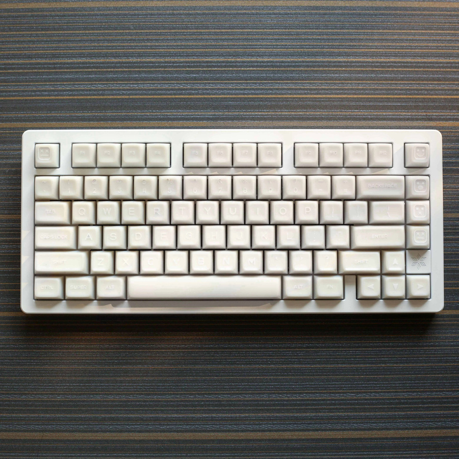 FSWHBY Double Shot PBT Tastenkappen im Profil Marmor Design, 142 Stück, Milchweiß, durchscheinend, für MX Schalter und Gamer Tastaturen - Bild 3