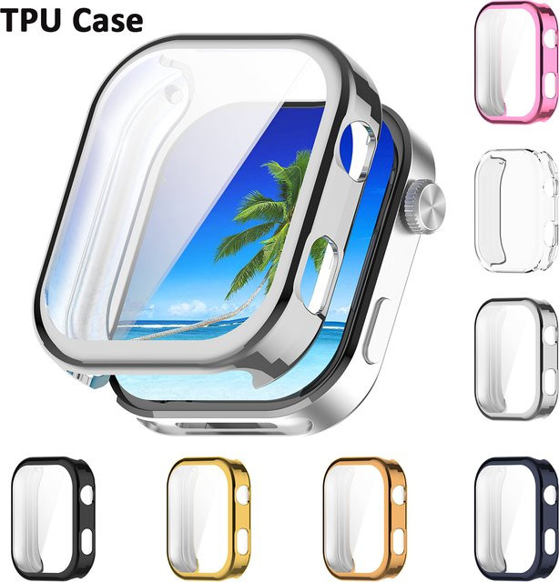 CAOWTAN Schutzhülle für Xiaomi Redmi Watch, Silikon, Schwarz, transparent - Bild 1
