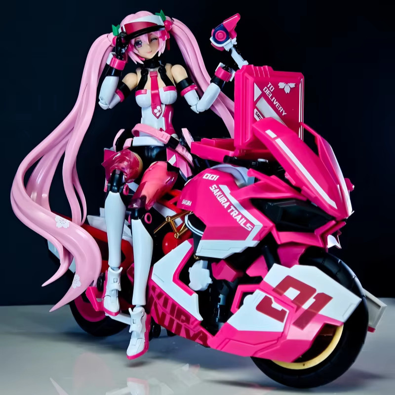 Bandai Hatsune Miku Pink Soundburst Seitenwagen-Motorrad, Montagemodell, Rosa / Pink - Bild 4