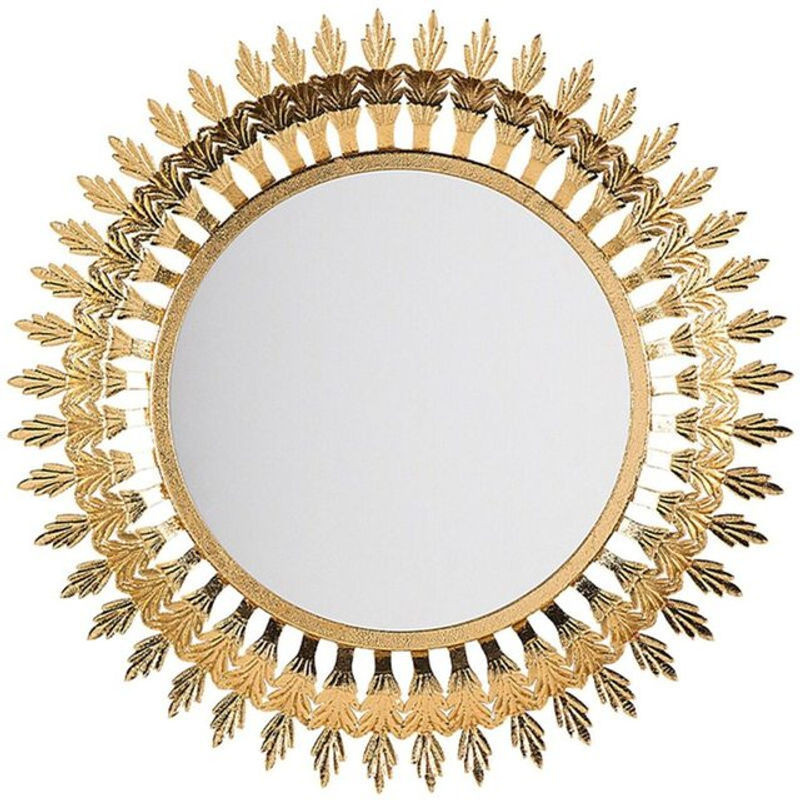 Beliani Wandspiegel Gold Rund mit Metallrahmen Durchmesser: 60 cm - Bild 1