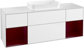 V&B Waschtischunterschrank Finion mit Wandbeleuchtung, Farbe Weiß lackiert, Breite: 160 cm, Tiefe: 50,1 cm, Höhe: 50,1 cm - Bild 1