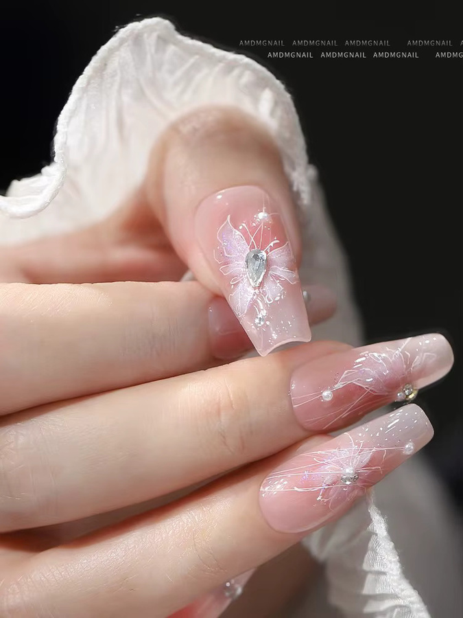 Rhstoe Schmetterling Nagelaufkleber, Glitter, Selbstklebend - Bild 3