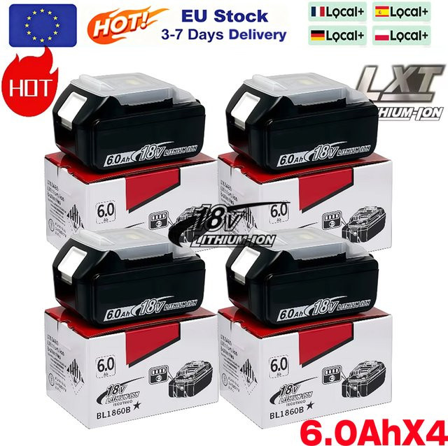 Makita BL1830 Akku und Ladegerät Set, 18 V, 6000 mAh, Schwarz - Bild 1