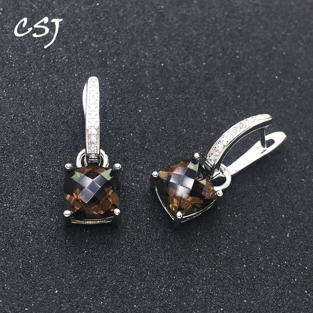 Ohrring Rauchquarz, Sterling Silber, Damen - Bild 1