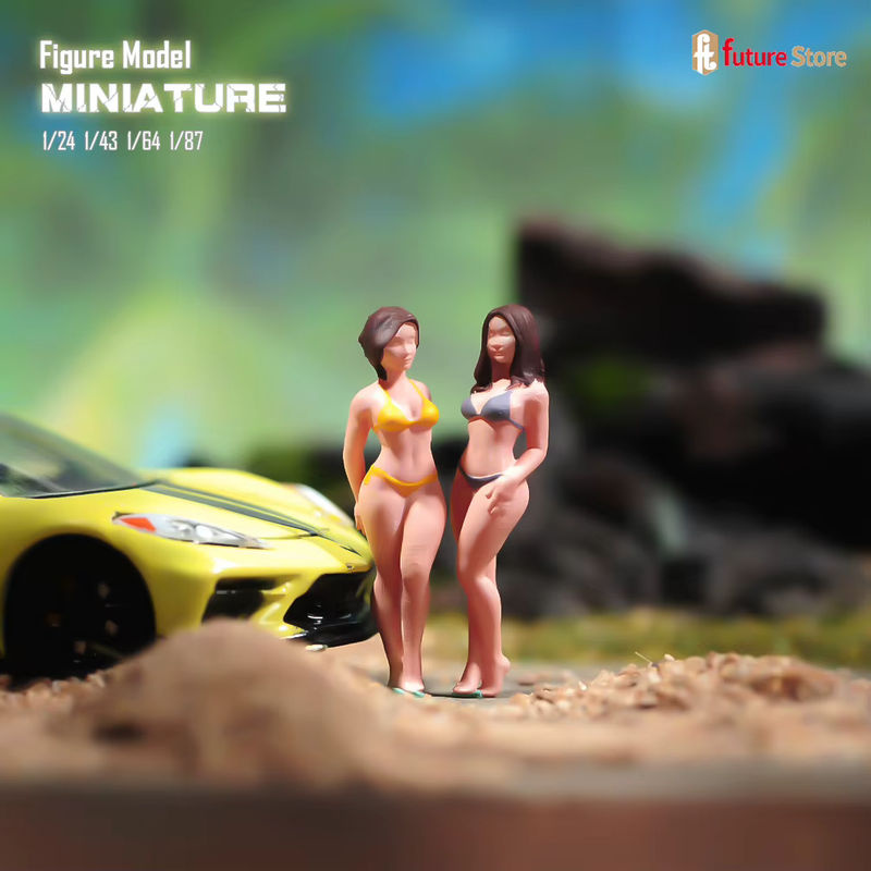 MAK Miniatur Figur Mädchen im Bikini für Diorama und Modellbau, mehrfarbig, Kunstharz - Bild 2
