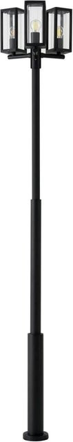 Lucande Mastleuchte Siveta Außenleuchte aus Aluminium in Schwarz, 3-flammig, E27, IP65, Höhe: 360 cm, Breite: 45 cm, Tiefe: 36 cm - Bild 1