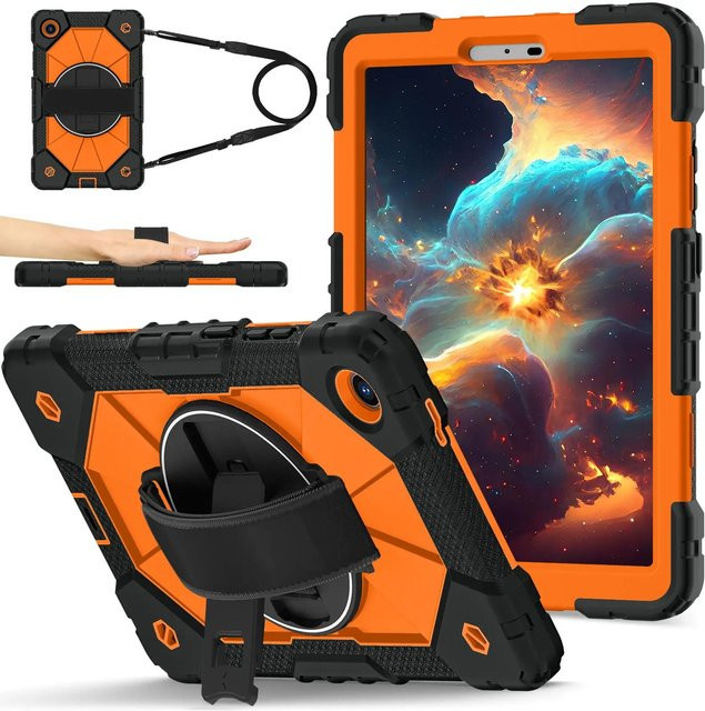 Robuste Schutzhülle mit Rüstung und Tragegurten für Tab One 8,7 Zoll TB305ZU TB305FU K9 in Orange aus PC und Silikon - Bild 1