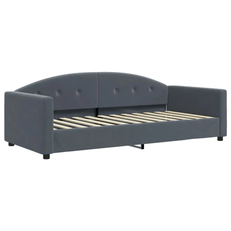 vidaXL Tagesbett aus Samt in Dunkelgrau B/T/H: 200 x 90 x 75 cm - Bild 2