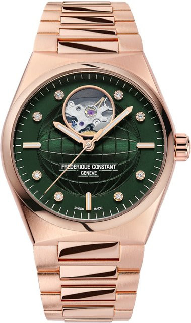 Frederique Constant Damenuhr Highlife, Automatik, Edelstahl, Grün, 34 mm - Bild 1