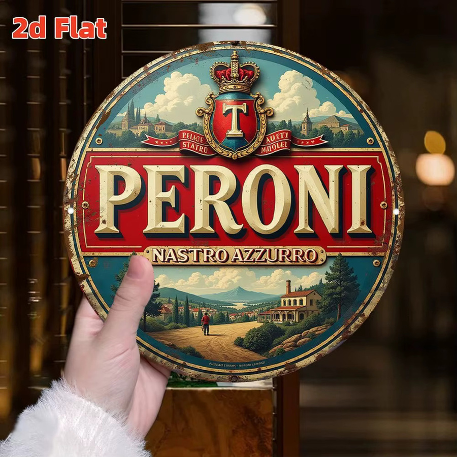 Peroni Bier Logo Wandkunst aus Metall als dekoratives Schild für die Wand - Bild 3