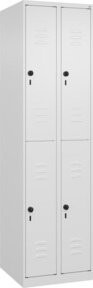 C+P Doppelstock-Spind Classic PLUS mit 2 Abteilen in Weiß, Sicherheits-Drehriegel, H x B x T: 185 x 50 x 50 cm - Bild 1