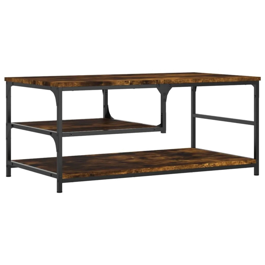 vidaXL Couchtisch aus Holzwerkstoff in Räuchereiche, Braun, B/T/H: 90 x 49 x 40 cm - Bild 2