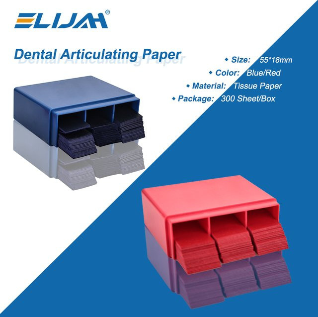 ELIJAH Dental Artikulationspapier doppelseitig in Blau und Rot für die professionelle Zahnmedizin - Bild 1