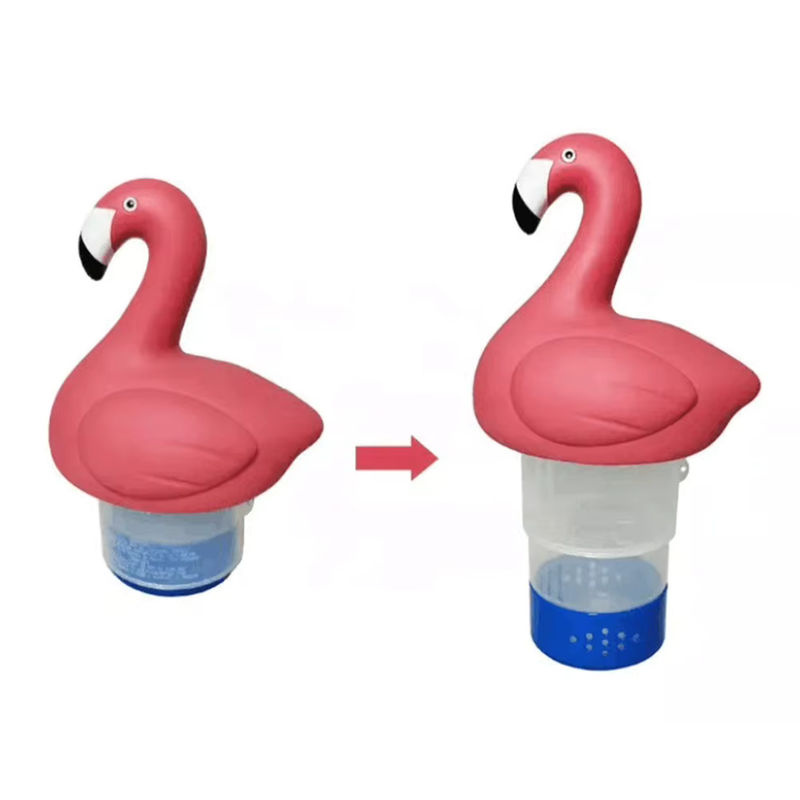 APWIKOGER Solar Flamingo Chlor Floater in Pink zur Schwimmbadreinigung mit Chlortabletten - Bild 5
