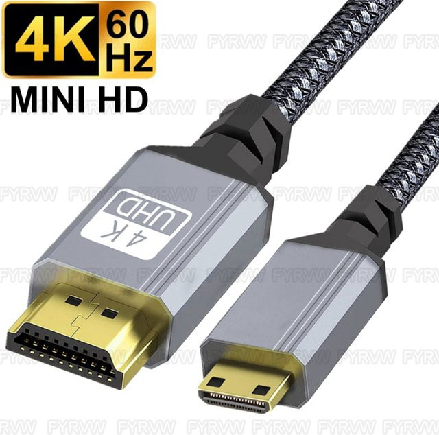 FYRVW Mini HDMI auf HDMI Kabel, bidirektional, 4K 60Hz, Schwarz - Bild 1