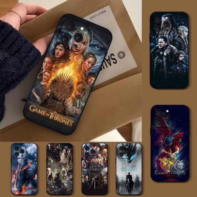 T-Thrones Handyhülle für iPhone 17 16 15 14 13 12 11 Pro Max Mini X Xs XR in Schwarz aus Silikon - Bild 1