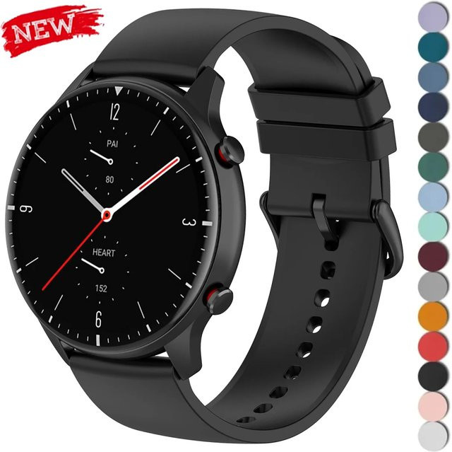 Geekthink Uhrenarmband Silikon, Schwarz, Unisex - Bild 1