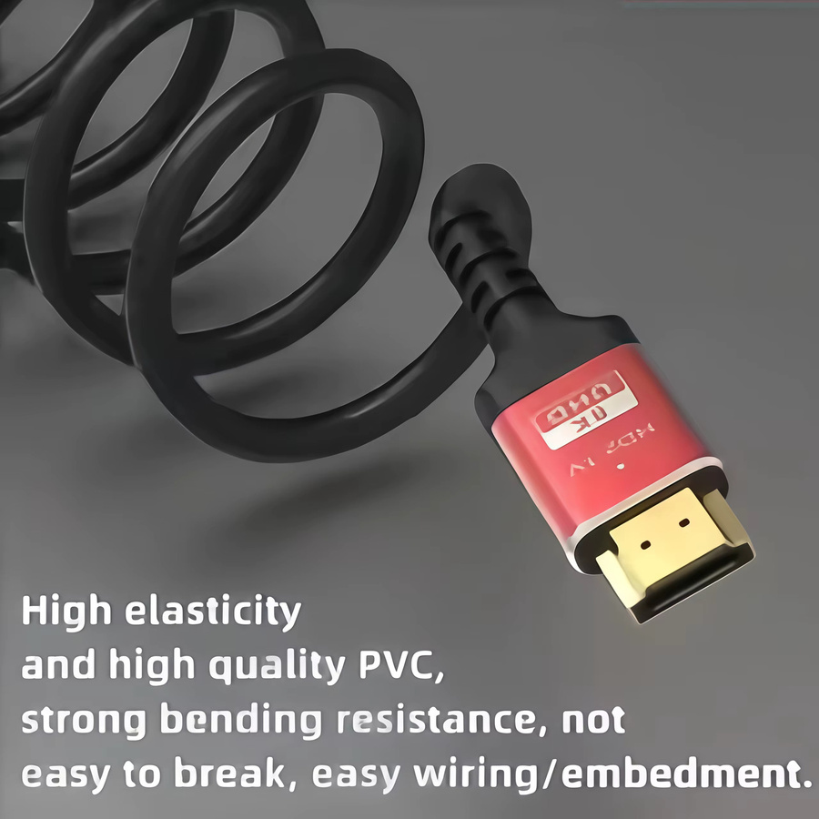 8K Ultra-High-Speed HDMI 2.1 Kabel in Schwarz mit 48 Gbit/s, unterstützt 8K bei 60 Hz, 4K bei 120 Hz, eARC und Dolby Vision, kompatibel mit PS5 - Bild 4