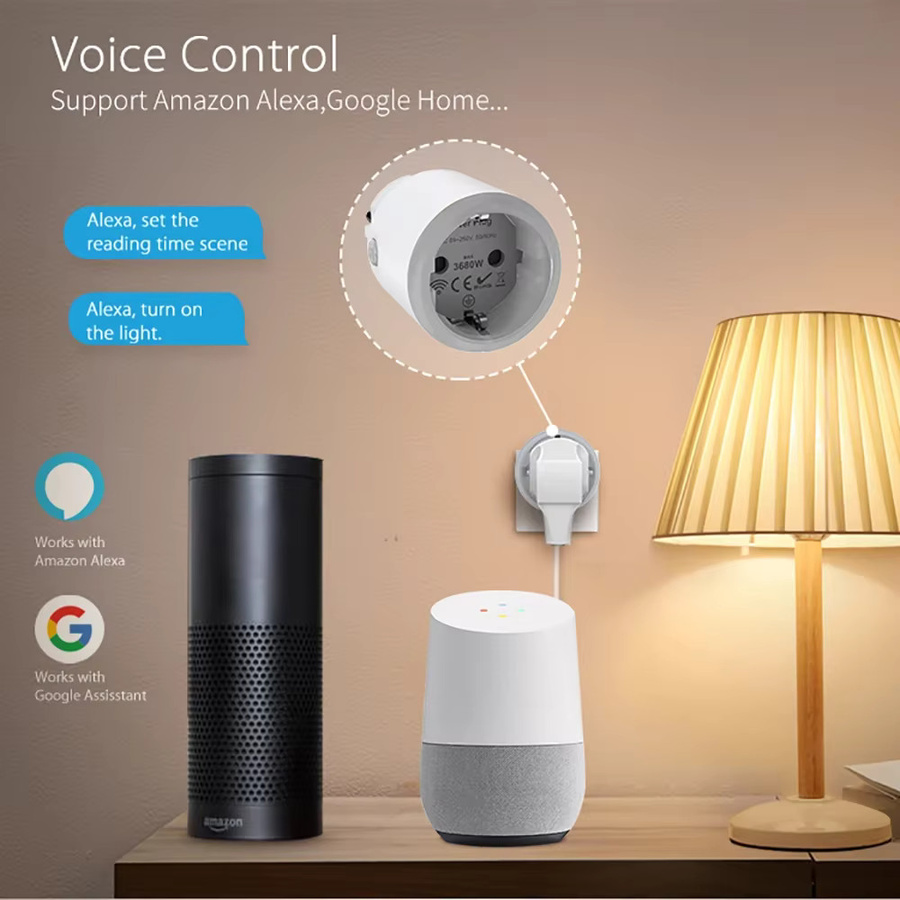 Materie Smart Power Plug WiFi 16A EU-Steckdose mit Power Meter, kompatibel mit Tuya, HomeKit, Echo, Alexa und Google Home, Farbe: Weiß - Bild 4