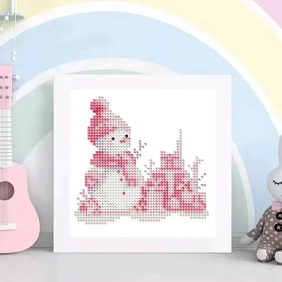 12 Stück Diamant-Gemälde Set von AZQSD mit Weihnachtsmann, Schneemann und Winterlandschaft in Multicolor mit vollen runden Bohrern zur Heimdekoration - Bild 2