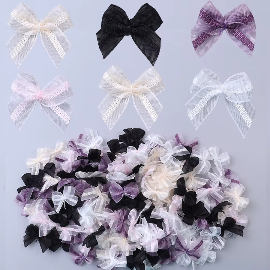 Bunte Mini-Schleifen aus Mesh und Satin für dein DIY-Handwerk und zur Dekoration, Multicolor - Bild 3