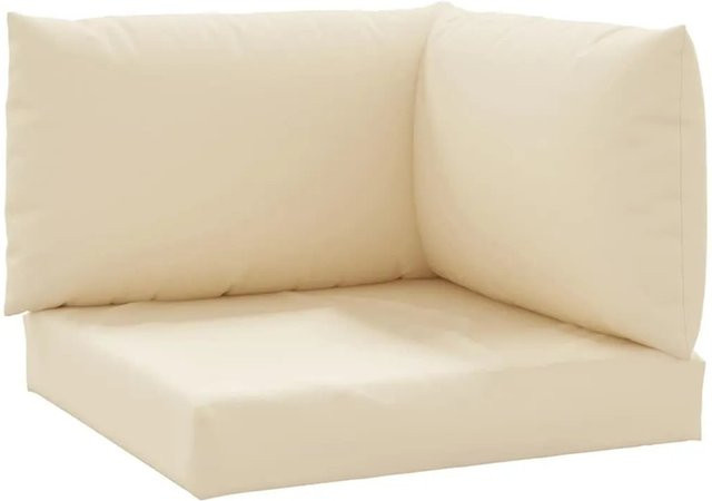 vidaXL Palettenkissen 3-teiliges Set aus Oxford-Gewebe in Beige, wasserabweisend und atmungsaktiv, B/T/H: 60 x 60 x 9,5 cm - Bild 1
