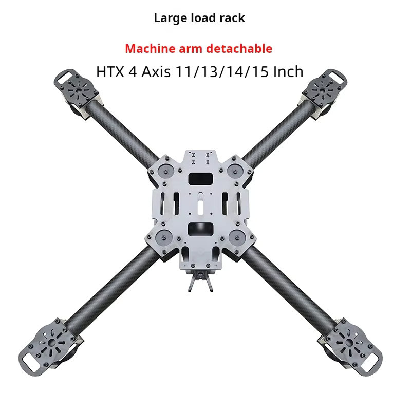 HTX 4-Achsen FPV-Drohnenrahmen aus Kohlefaser in Schwarz, X-förmiges Design für 11/13/14/15 Zoll Drohnen mit hoher Ausdauer und Heavy-Duty-Konstruktion - Bild 1