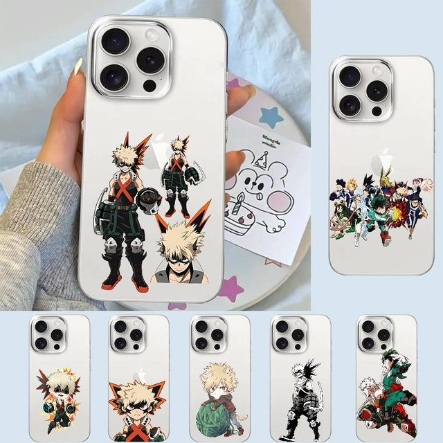 Transparente Handyhülle mit Anime-Charakter Katsuki Bakugo für iPhone 17 16 15 14 13 12 11 Pro Max Plus - Bild 1