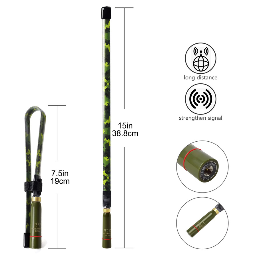 YNIBST Faltbare taktische Dualband-Antenne für VHF-UHF mit SMA-Stecker, Farbe: Grün, Länge: 270 cm - Bild 2