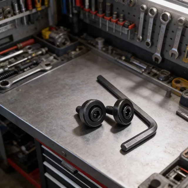 Makita Außenflansch-Klemmschraubensatz mit Inbusschlüssel, kompatibel mit Multitool-Modellen DTM50 und TM3000C, Teil 265674-6, Schwarz - Bild 1