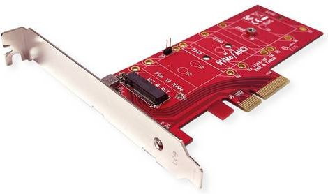Roline PCIe 4.0 x4 3.3V5A Host Adapter für PCIe-NVMe M.2 110mm SSD in Rot - Bild 1