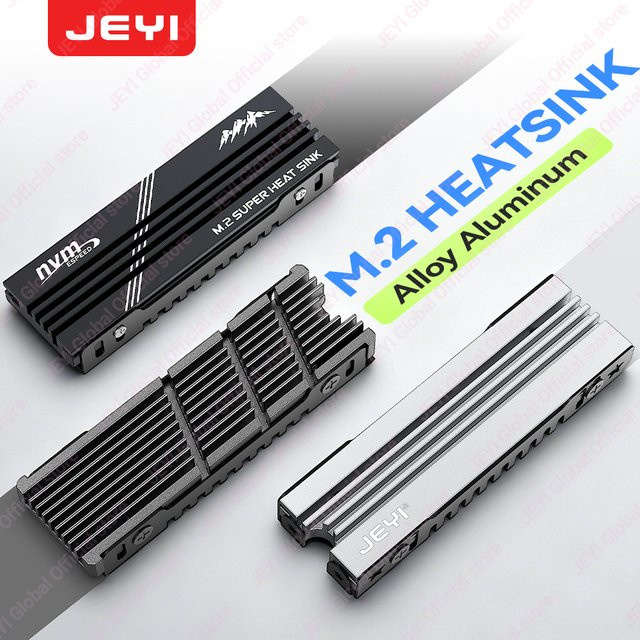 JEYI M.2 2280 SSD-Kühlkörper aus Aluminium für PC und PS5, Schwarz - Bild 1
