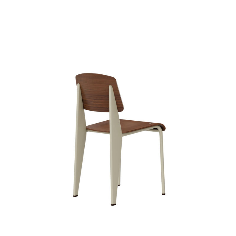 Vitra Standard Stuhl in Beige aus Massivholz und pulverbeschichtetem Metall - Bild 2