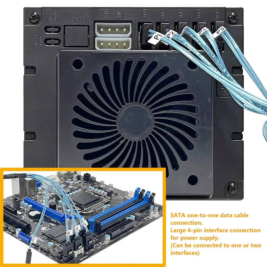 ZhenLoong Modulares NAS Speicherserver-Gehäuse in Schwarz mit 5 Einschüben für 3,5 Zoll HDDs, 3U/4U Rack-kompatibel mit 3x 5,25 Zoll Plätzen und Hot-Swap-Funktion - Bild 4