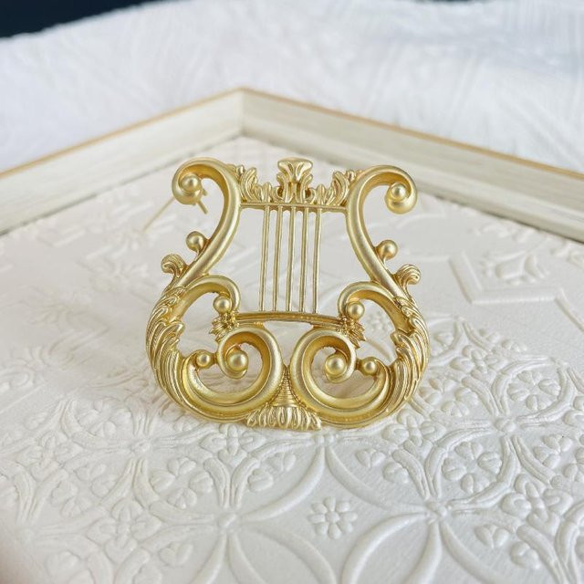 Brosche Gold-Lyra, Barockstil, Damen - Bild 1