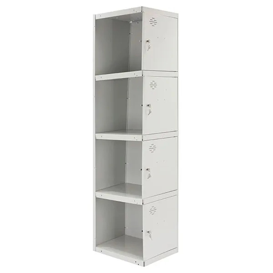 PROREGAL Spind AMEGO Anbaumodul mit 4 Abteilen, Schließfach Garderobe, Grau, H x B x T: 180 x 40 x 50 cm - Bild 2