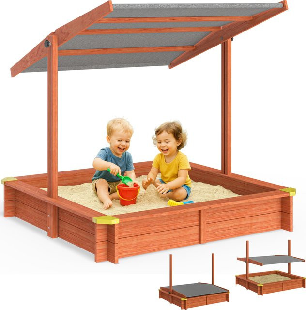 Spielwerk Sandkasten Max mit UV-Schutz 50+ in Mehrfarbig und Braun, B/T/H: 140 x 140 cm - Bild 1