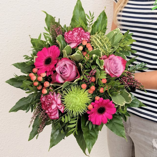 Stelldichein Blumenstrauß Rose Gerbera Carnation Mixed Pink Größe S - Bild 1