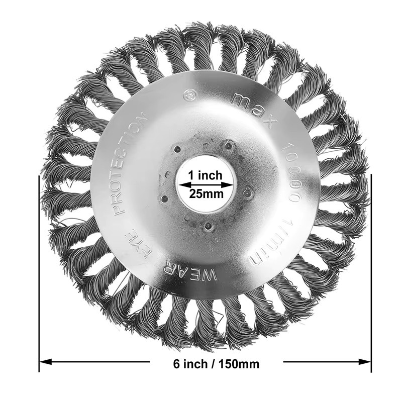 Stahldraht Rotary Freischneider Trimmer Kopf für Garten und Rasenmäher in Silber zur Unkraut-, Moos- und Rostentfernung (6/8 Zoll) - Bild 6