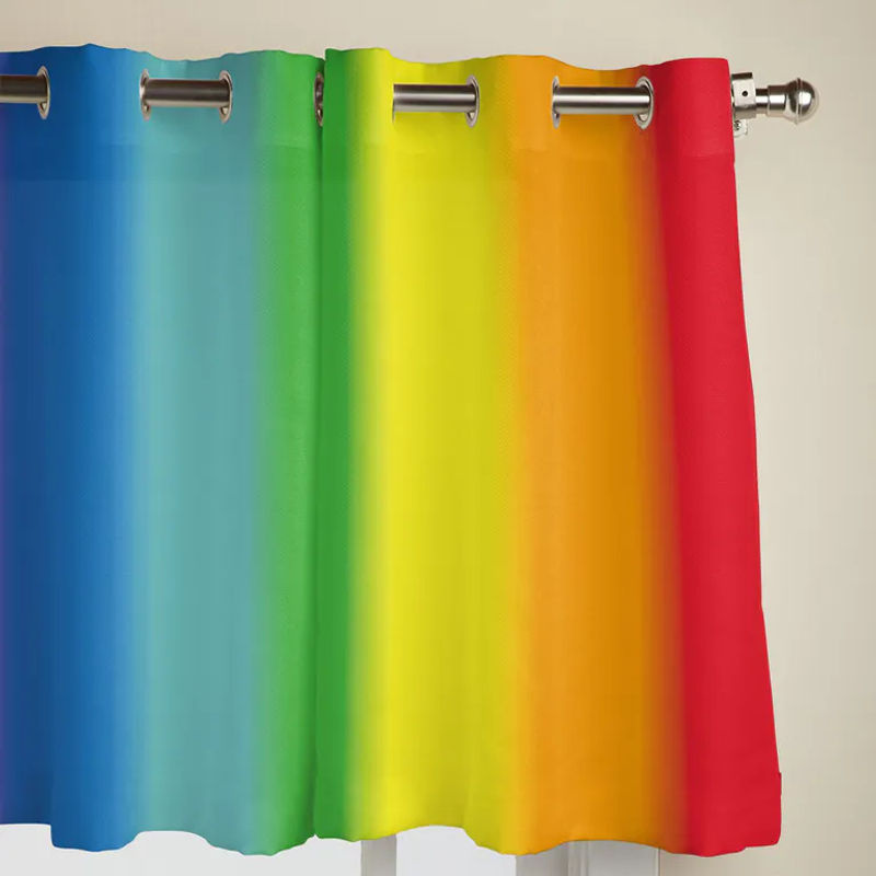 Super Six Dekorative Regenbogen Streifen Vorhänge, halbtransparent, Multicolour, Breite: 135 cm, Höhe: 60 cm - Bild 2