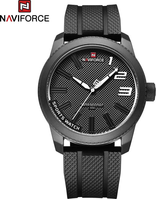 NAVIFORCE Armbanduhr, Quarz, Silikon, Schwarz, Herren - Bild 1