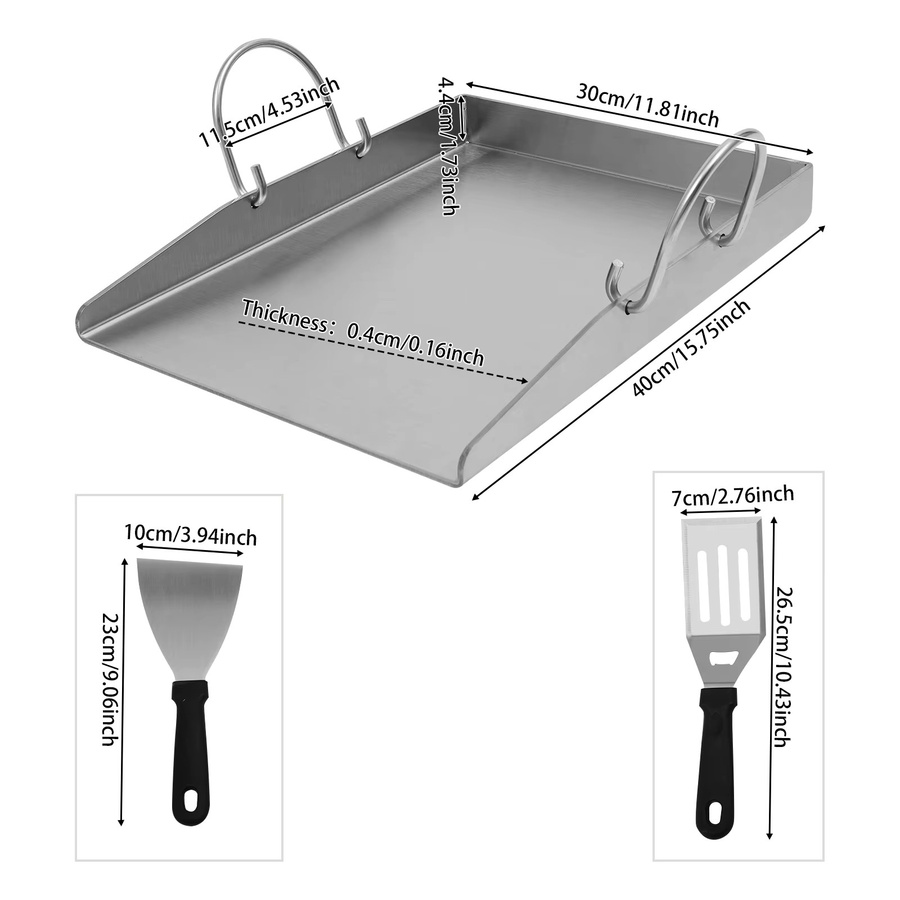 Weber Universelle Grillplatte aus Edelstahl für Gas- und Holzkohlegrills, passend für die Weber Genesis-Serie, Breite: 40,0 cm, Tiefe: 30,0 cm, Höhe: 4,4 cm - Bild 4