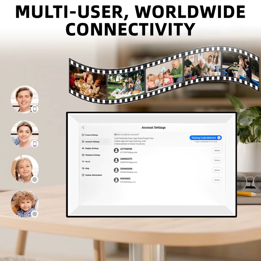 Digitaler Bilderrahmen mit 15,6 Zoll Touchscreen und Kalenderfunktion als intelligenter Organizer in Weiß - Bild 4