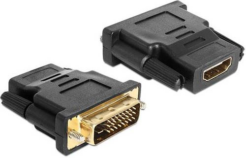Delock DVI zu HDMI Adapter Schwarz (1x DVI-24+1-pol Stecker auf 1x HDMI Buchse) - Bild 1