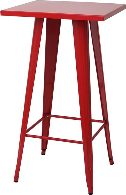 CHEFGASTRO Stehtisch in Rot im modernen Industriedesign aus Metall, B/T/H: 105 x 60 x 60 cm - Bild 1