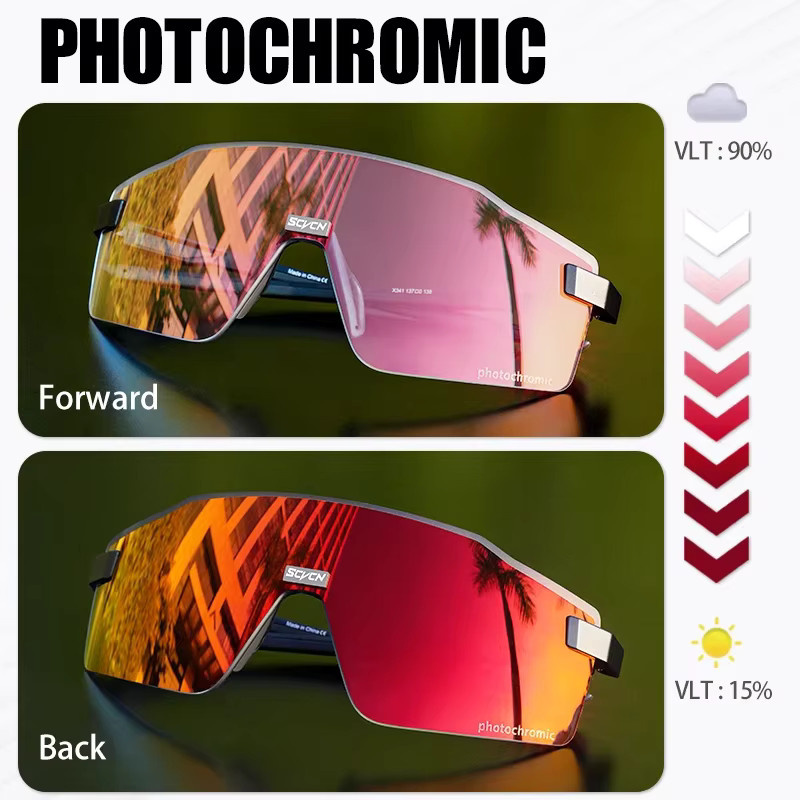 SCVCN Photochrome Sportsonnenbrille, Unisex, multicolour, Kunststoff - Bild 4