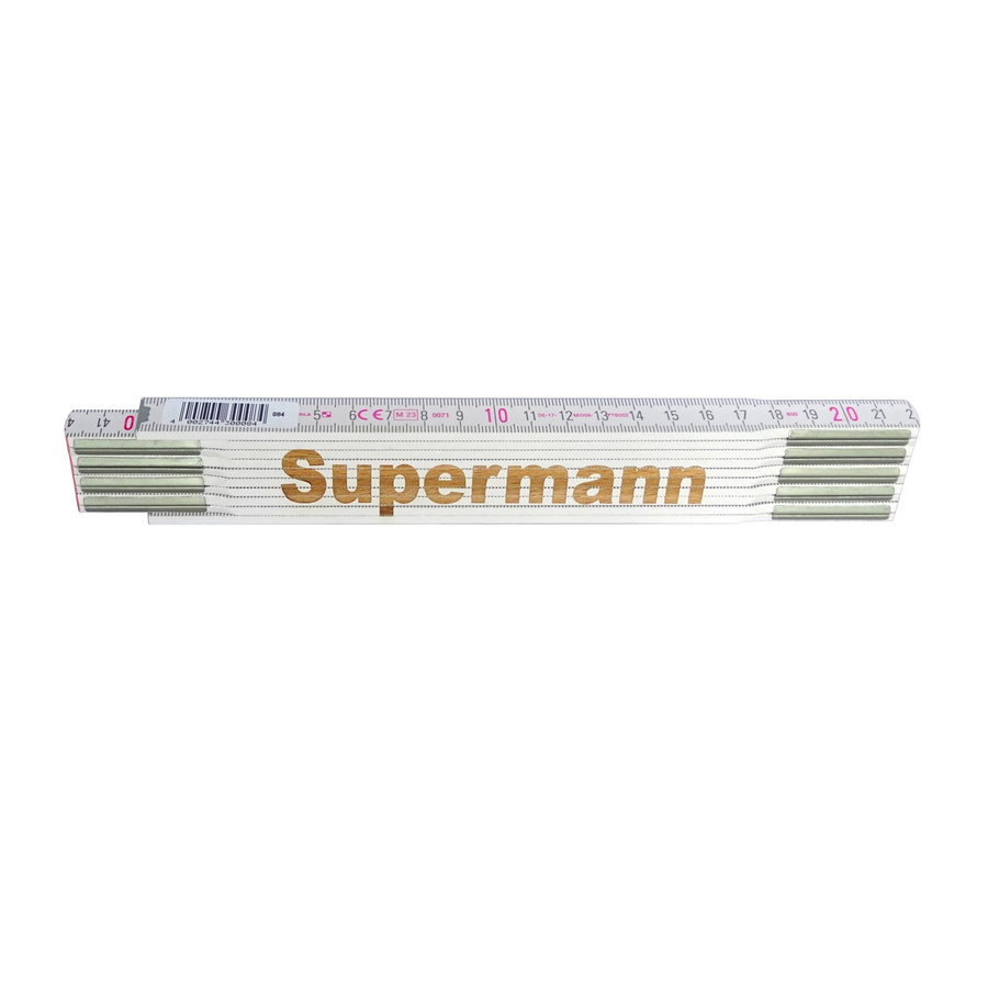 Stabila Zollstock mit Lasergravur Supermann, weiß, 2 m - Bild 2