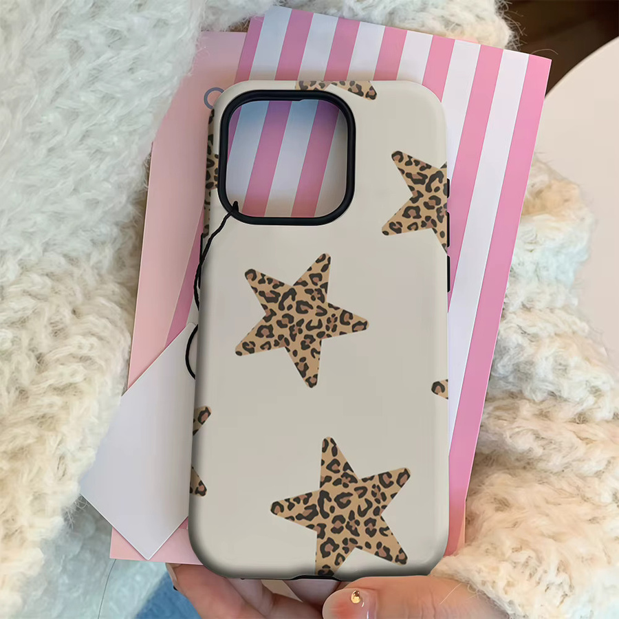 Leopard Star Design Handyhülle mit doppelschichtiger Rückseite für iPhone 17 16 15 14 13 12 11 Pro Max Plus - Bild 3