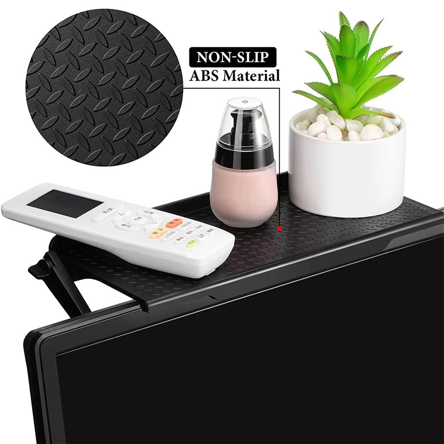 VIE LENTE Monitorständer und TV-Bildschirmständer in Schwarz, modernes Regal für Bürobedarf und Dekorationen, matt - Bild 5