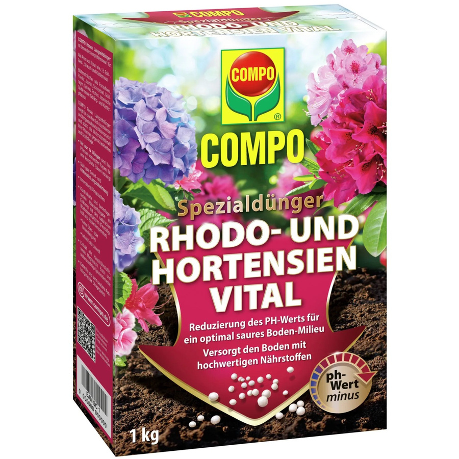 Compo Vital Dünger für Hortensien, Rhododendren und Moorbeetpflanzen, 1 kg - Bild 2